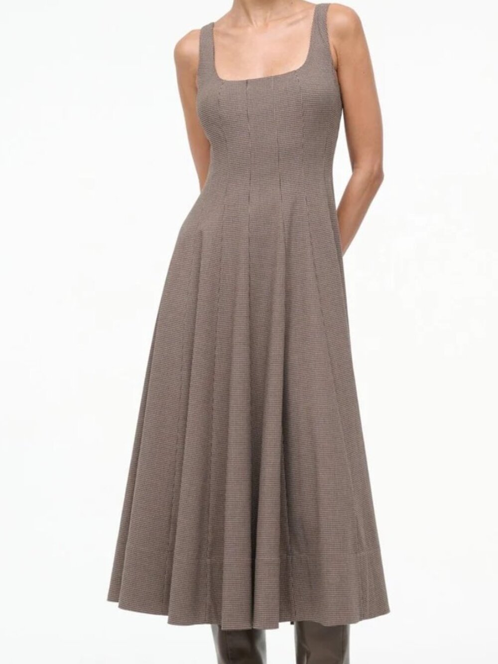 NWT Staud Wells Dress in Houndstooth Size XL